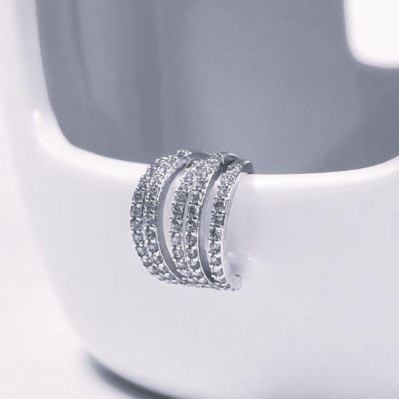 Piercing Fake Cravejado Assimétrico Ródio