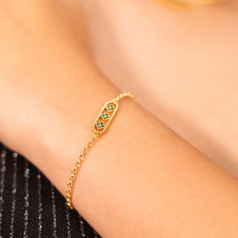 Pulseira 3 trevos Cristal