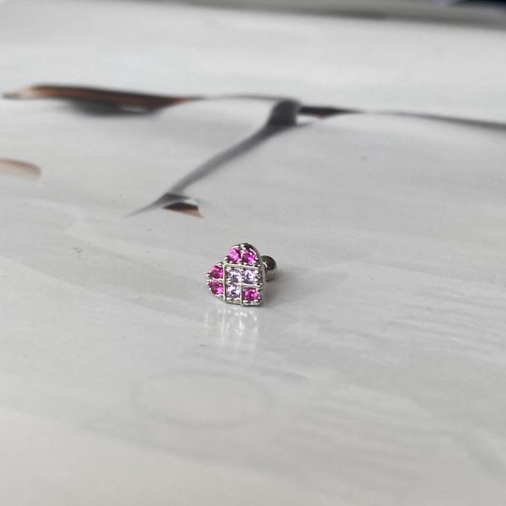 Piercing Steel Coração Rosa 5Z