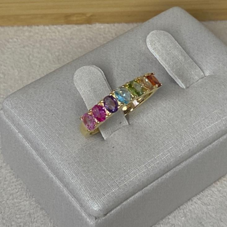* Anel 7Z Oval Coloridas