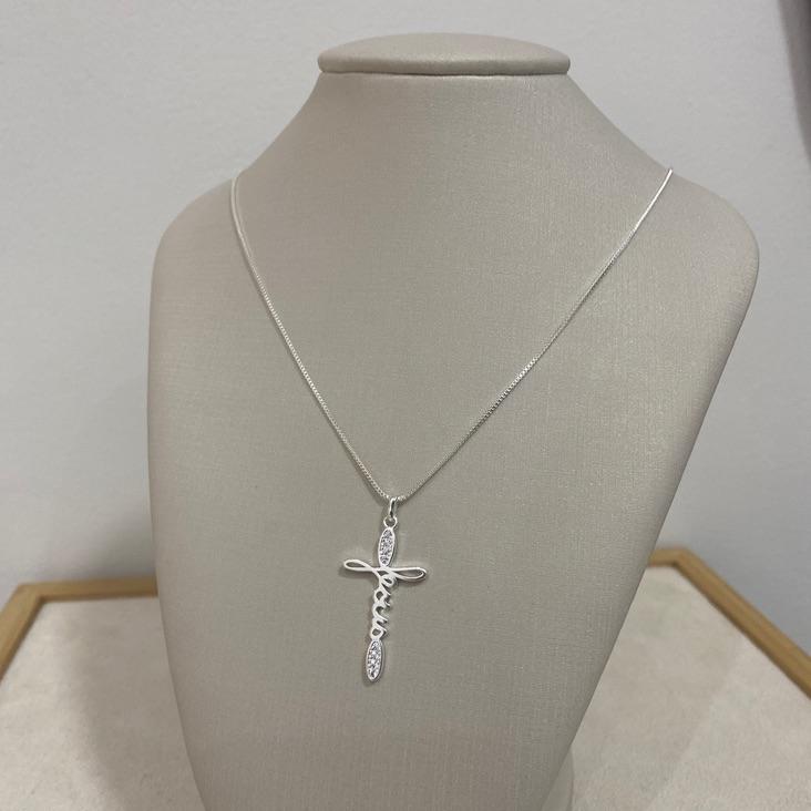 Colar Cruz Jesus Crav.