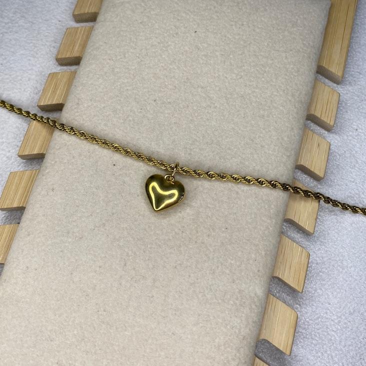 Pulseira Cordão Baiano e Coração