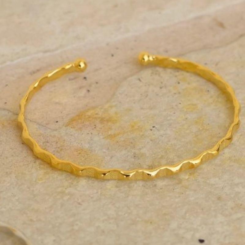 Bracelete Ondulado Texturizado Ouro