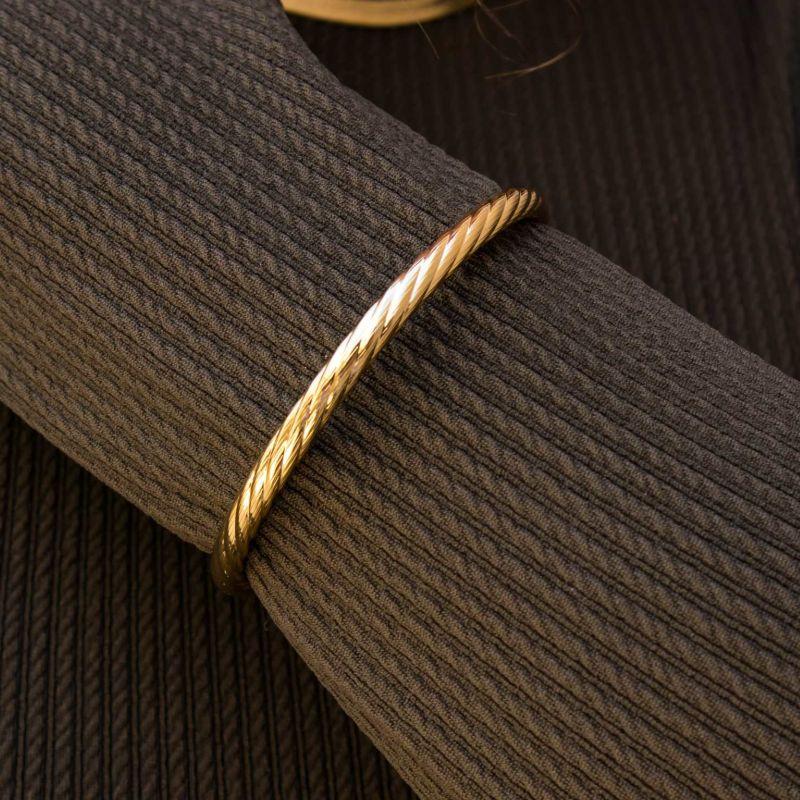 Bracelete Torcido Ouro Safira