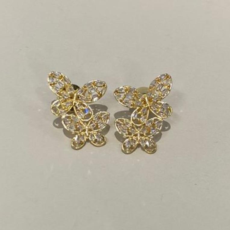 Brinco 2 Borboletas Cristal