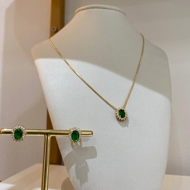 Conjunto Oval Verde