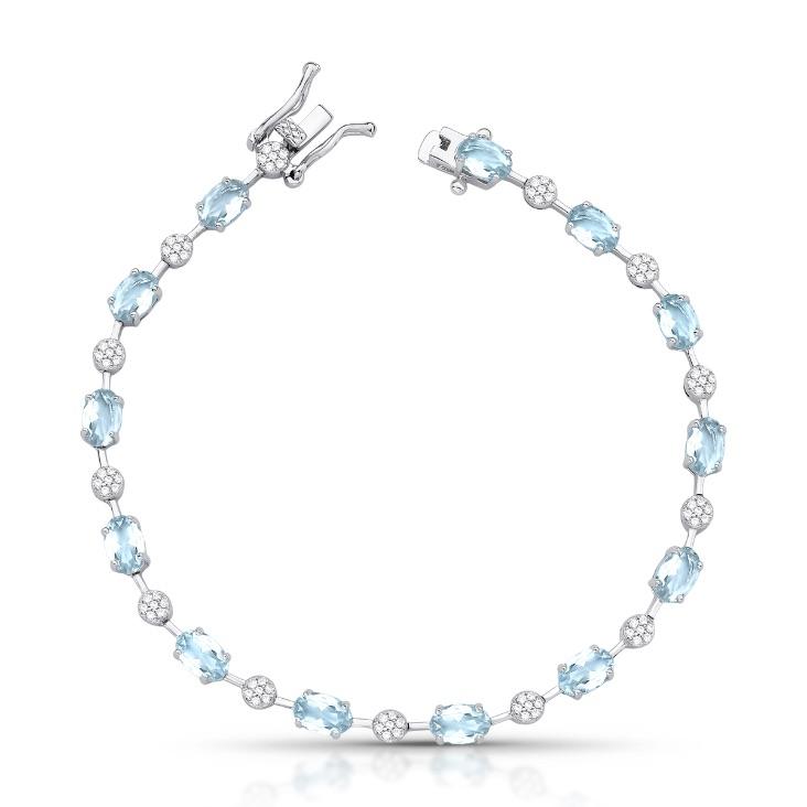 *Pulseira Riviera Cristais e Verde Água