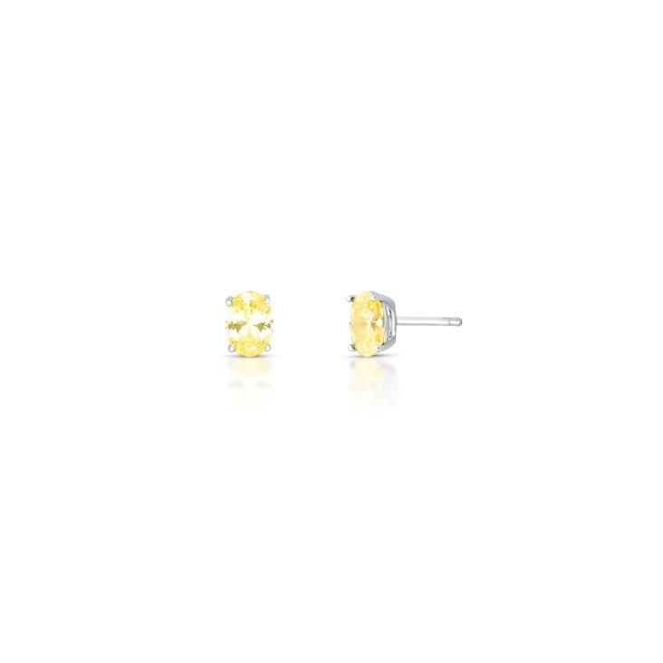 *Brinco Oval Pedra Yellow