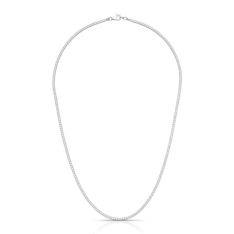 * Colar Riviera Quadrada Cristal 2mm