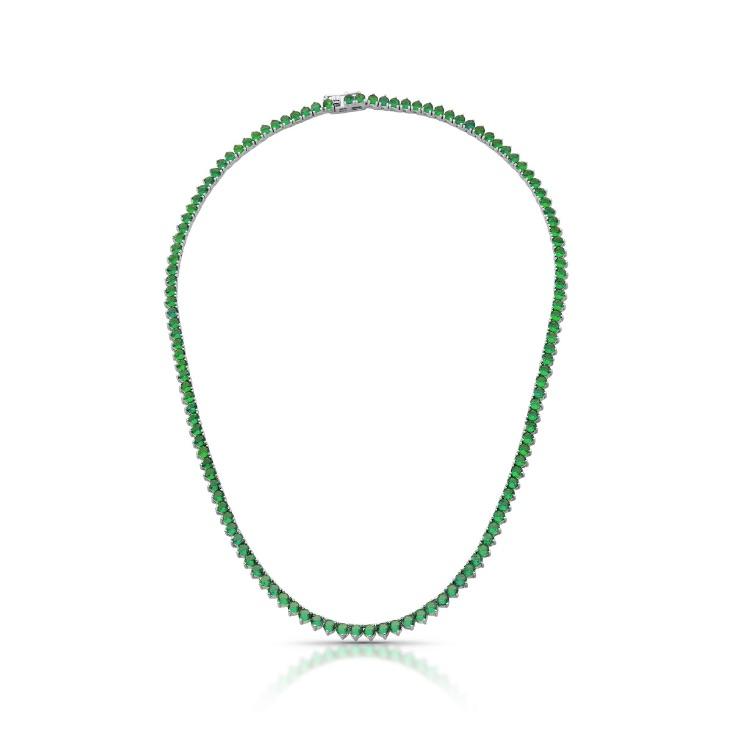 *Colar Riviera Verde Esmeralda 3pontas