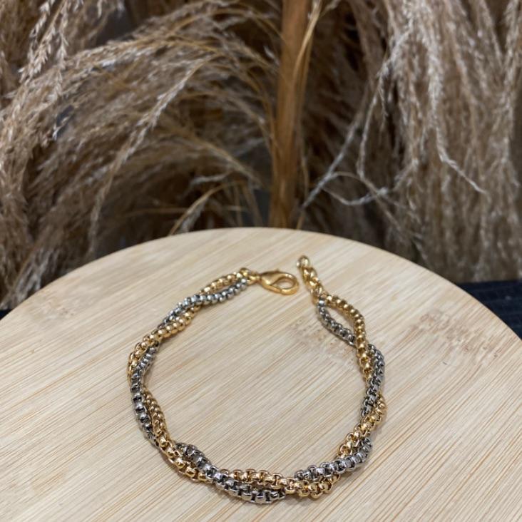 Pulseira Mariana Dupla Ródio e Ouro