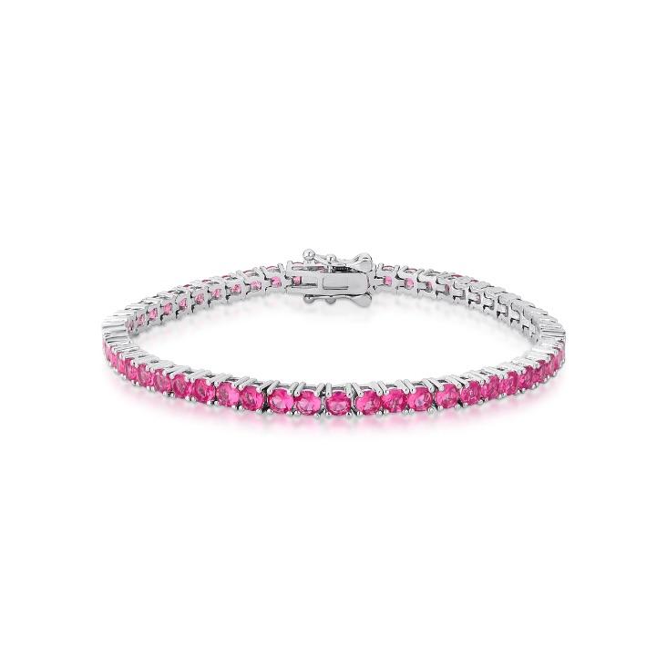 *Pulseira Riviera Safira Pink
