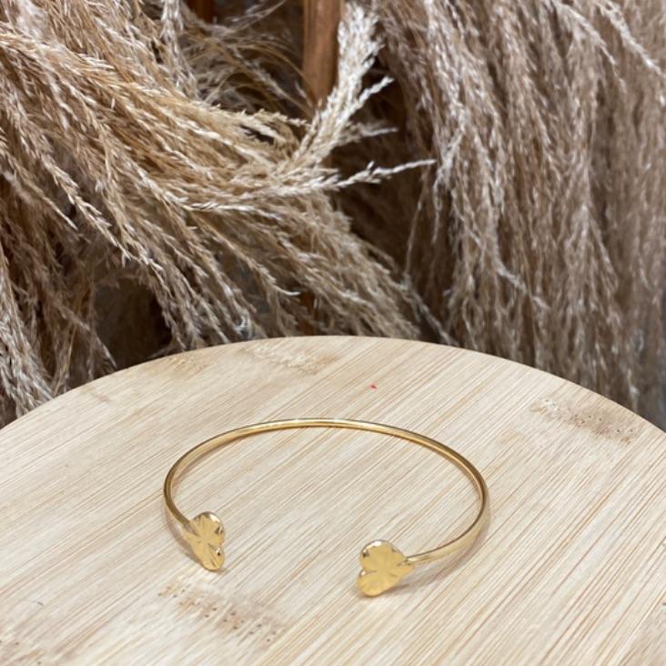Bracelete Fine e Coração Texturizado