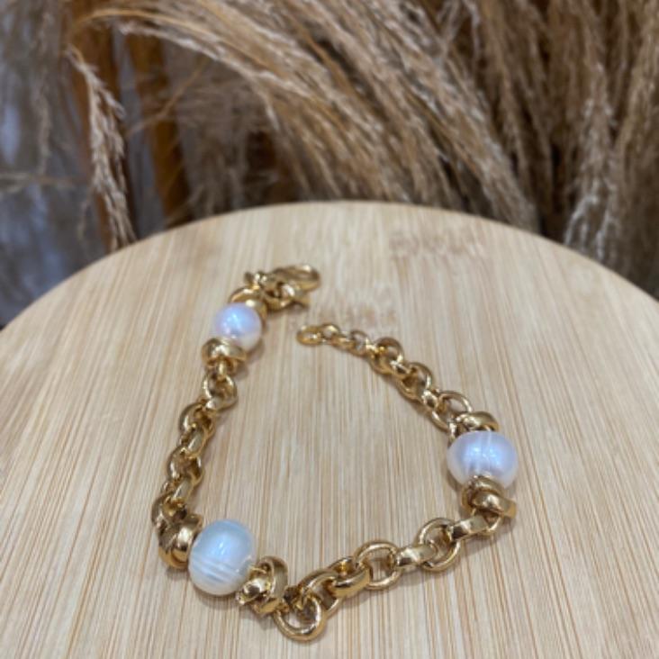 Pulseira Elos e Pérola