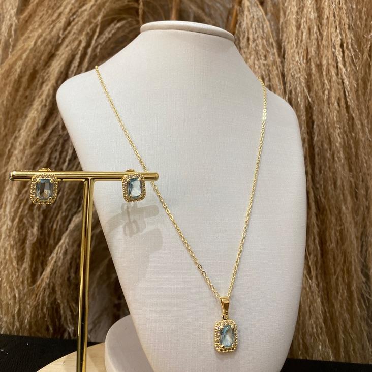 Conjunto Quadrado  Aqcua Blue
