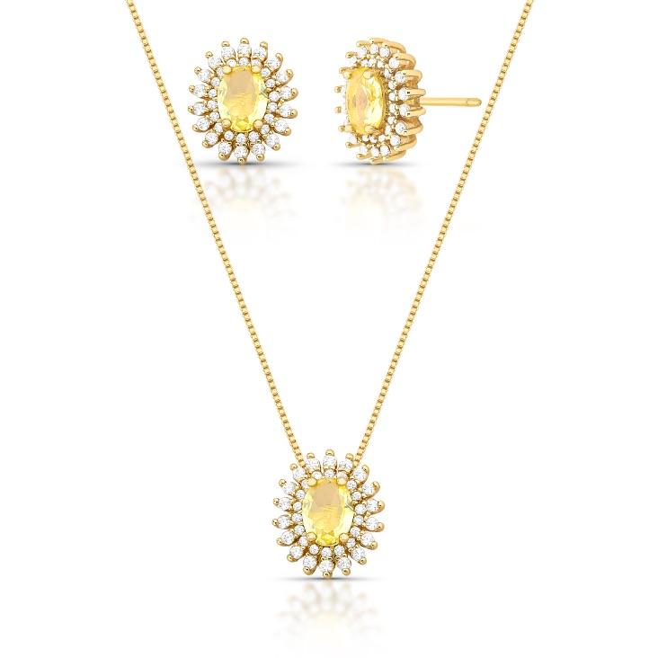 *Conjunto  Sol Yellow e Cristais