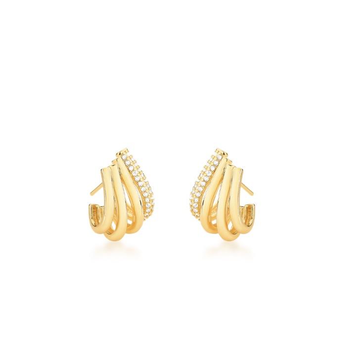 *Brinco Ear Hook 3F Liso e 1 Crav