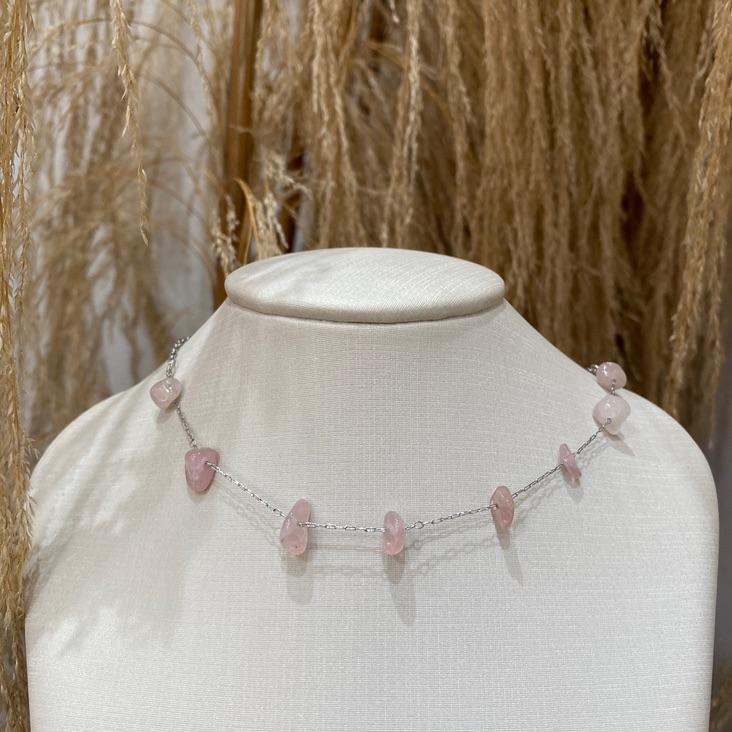 Choker Pedras Rosa