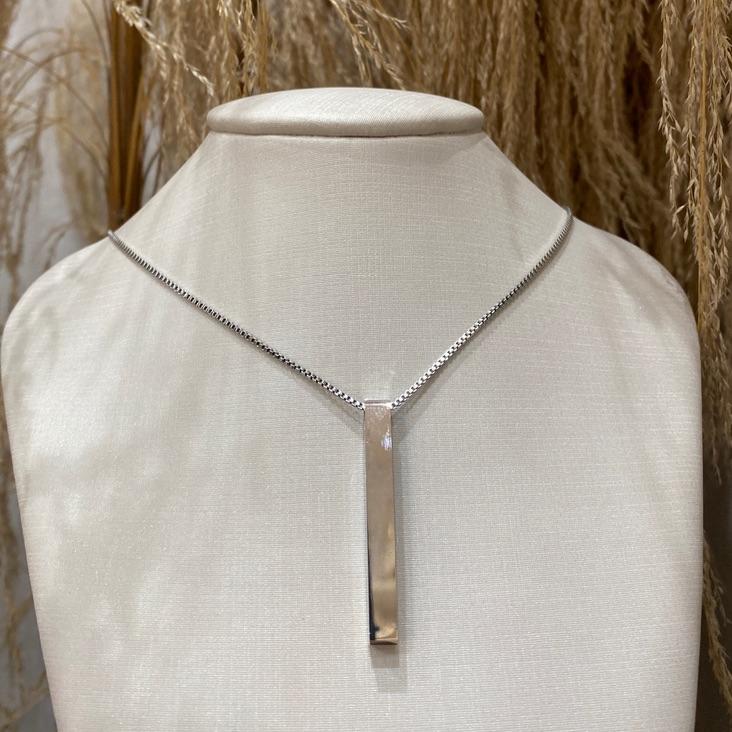 Colar Plaquinha Liso Steel