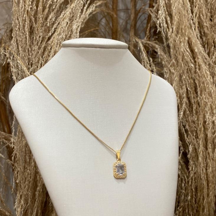 Colar Quadrado Cristal
