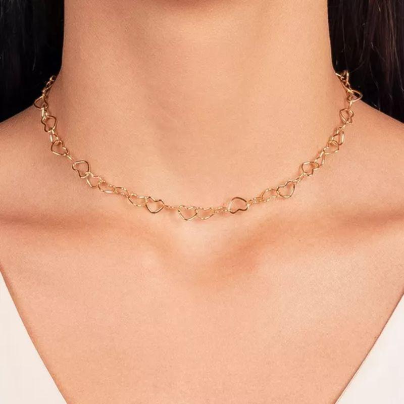 Colar Choker Corrente Coração