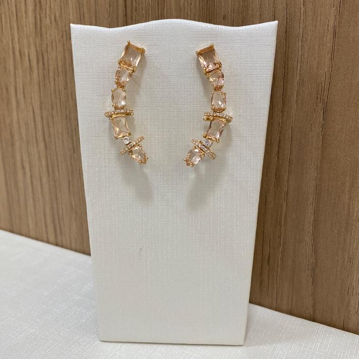 *Brinco Luxe Rose e Dourado